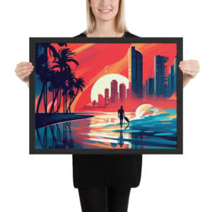 surfers paradise australia, Abstract illustration of city night scene